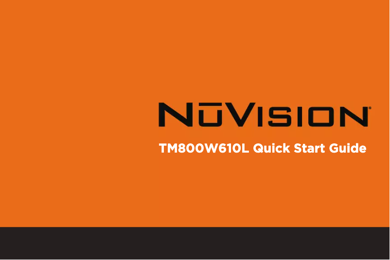 Image de la première page du manuel de l'appareil TM800W610L