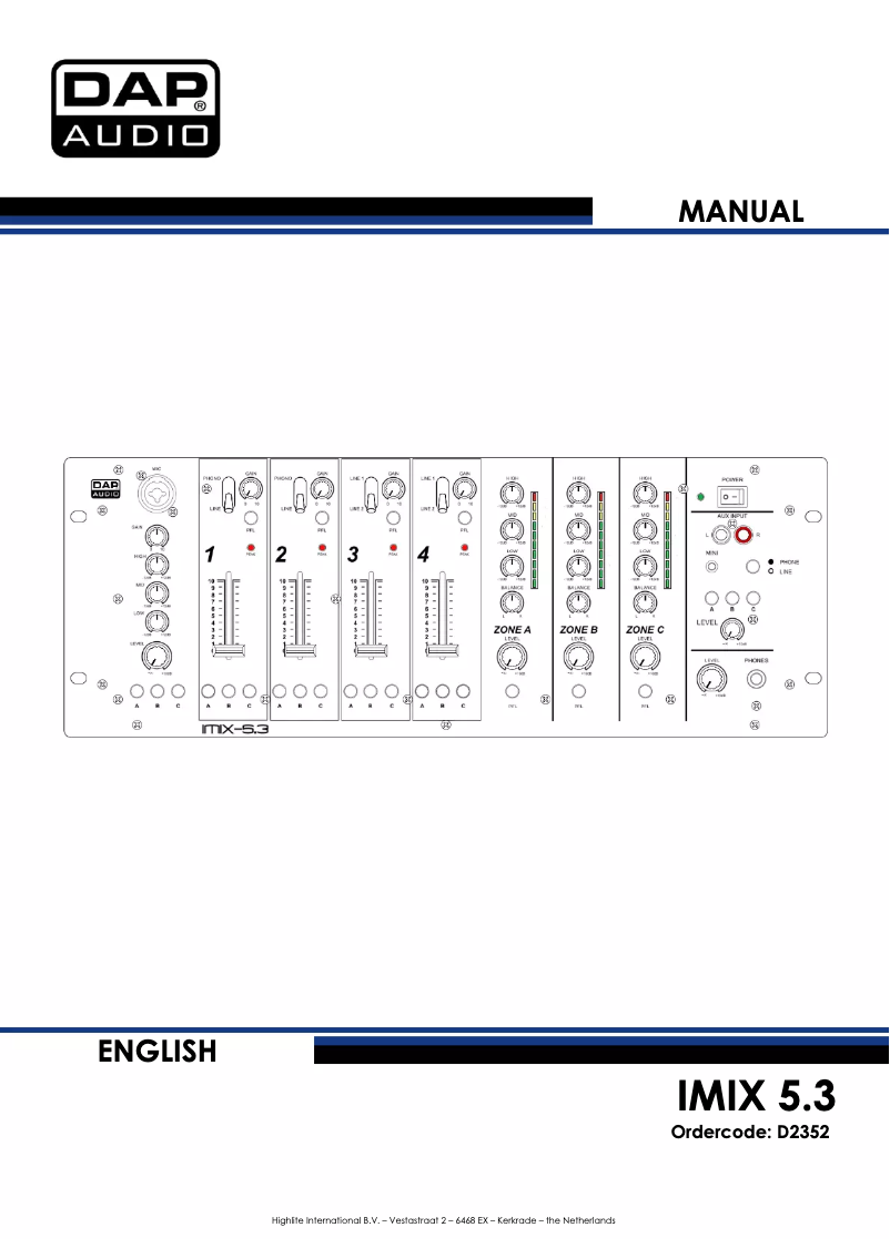 Page n°1 - Manuel utilisateur DAP-Audio IMIX 5.3