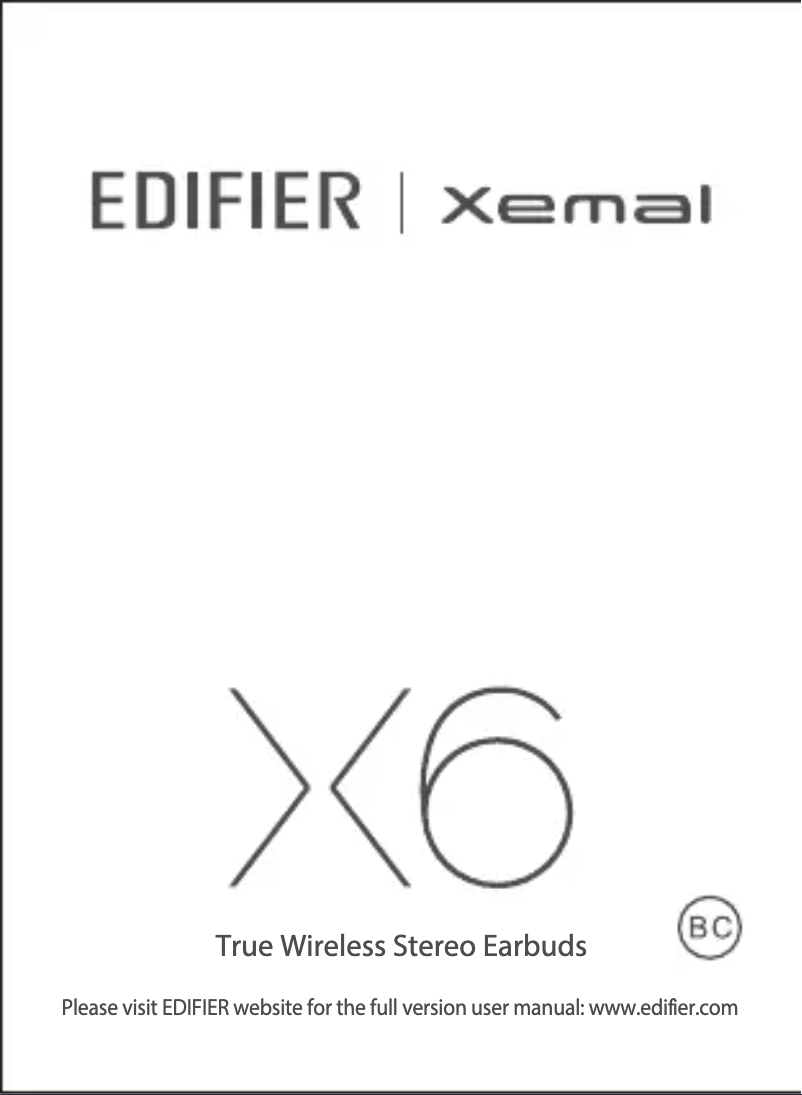 Image de la première page du manuel de l'appareil X6