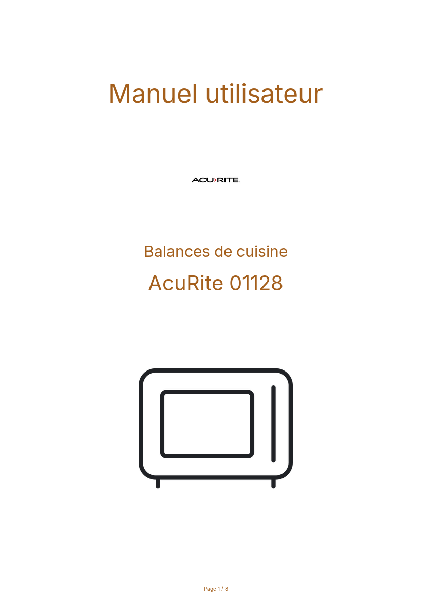 Image de la première page du manuel de l'appareil 01128