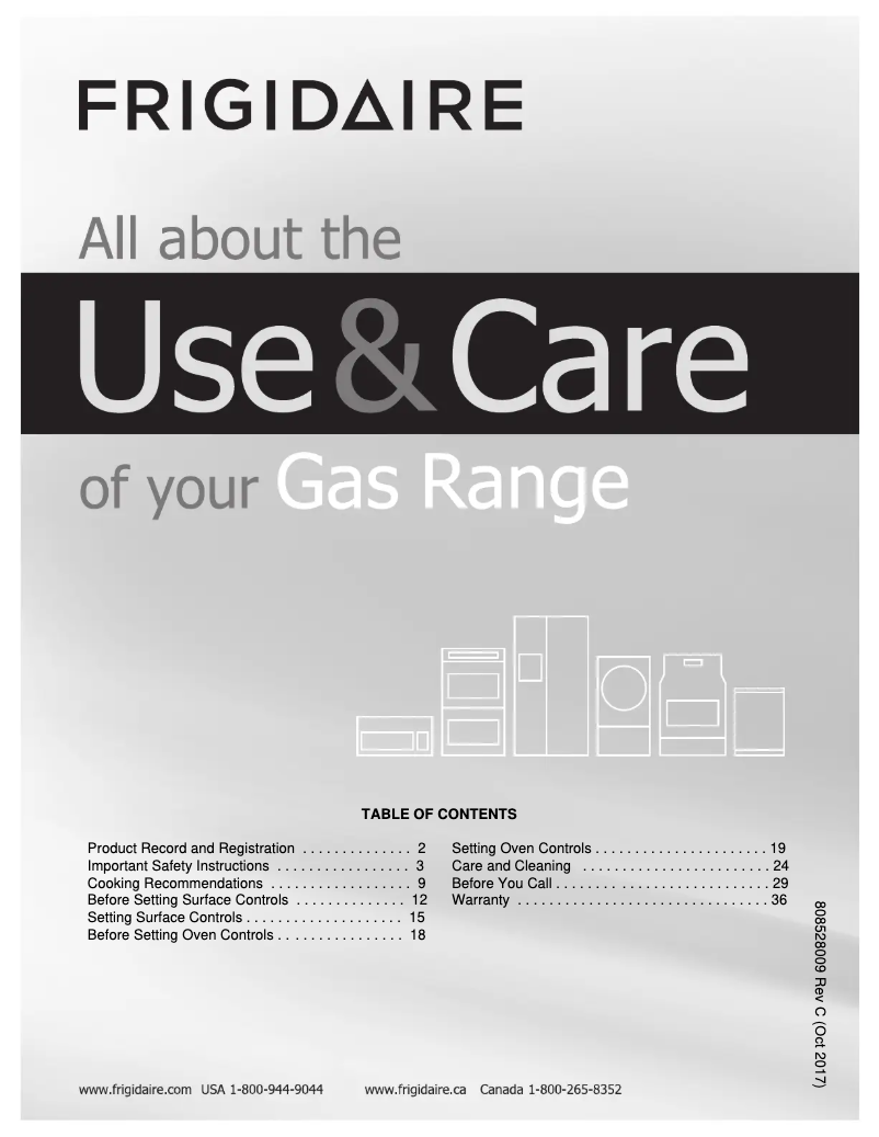 Page n°1 - Manuel utilisateur Frigidaire FFGF3016TW