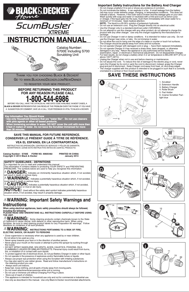 Page n°1 - Manuel utilisateur Black & Decker ScumBuster S700E