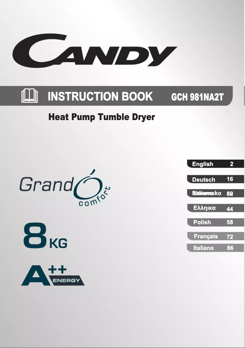 Page 1 de la notice Manuel utilisateur Candy GCH 981 NA2T