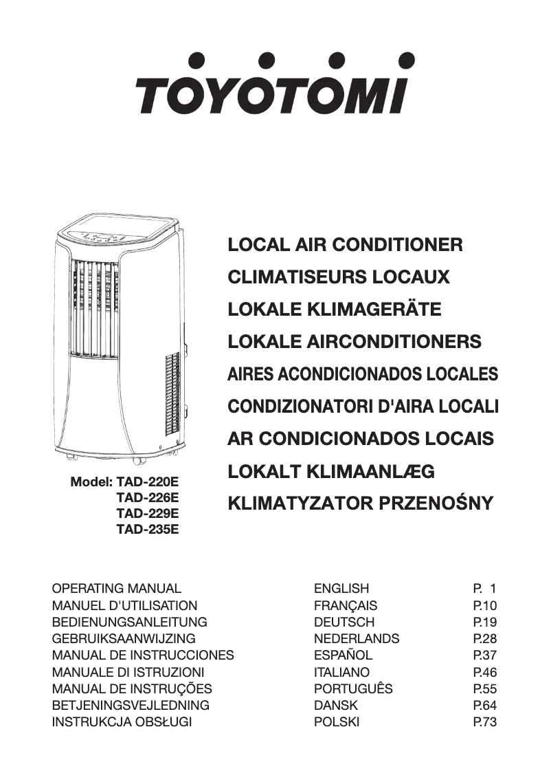 Page n°1 - Manuel utilisateur Toyotomi TAD-235E