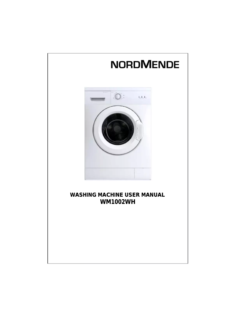 Page n°1 - Manuel utilisateur Nordmende WM1002WH