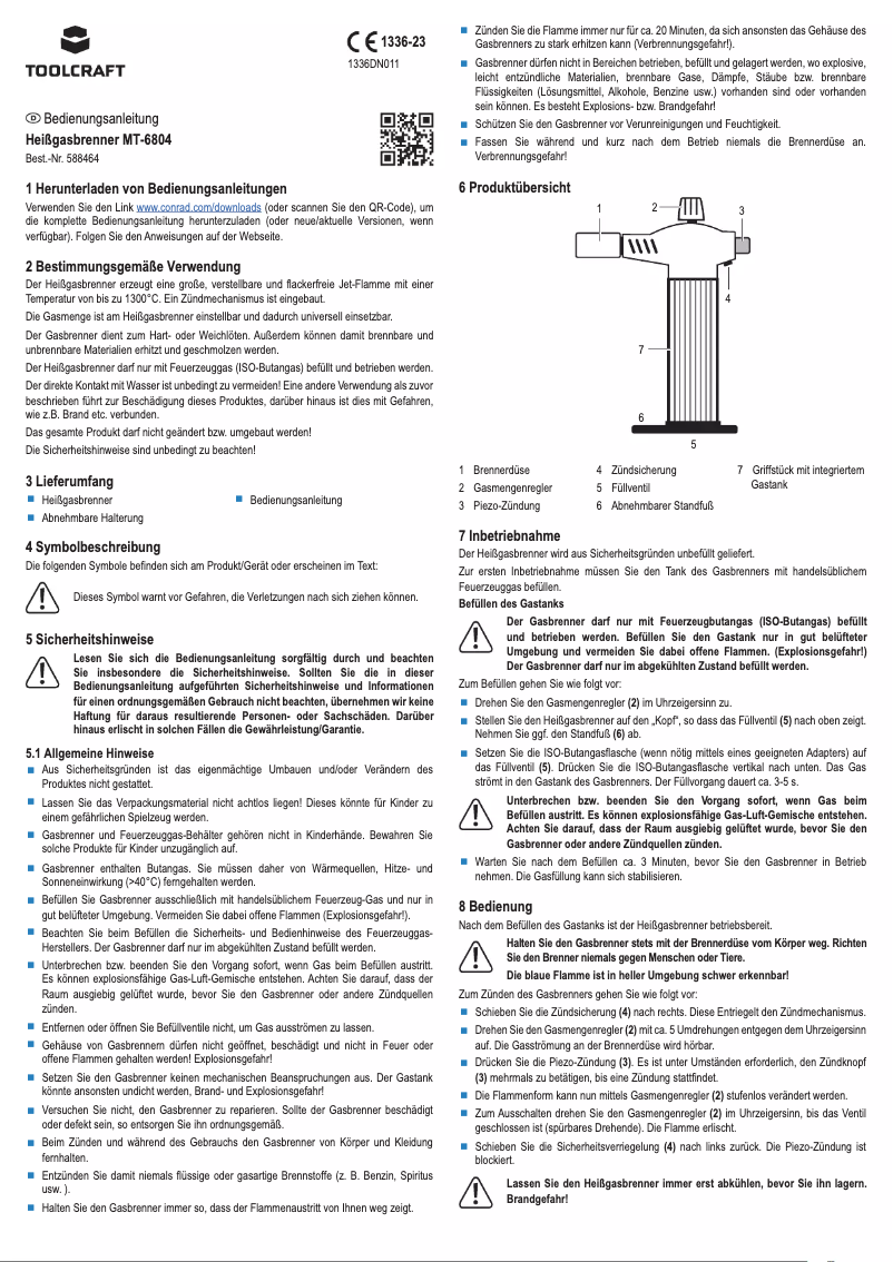 Page 1 de la notice Manuel utilisateur Toolcraft MT-6804