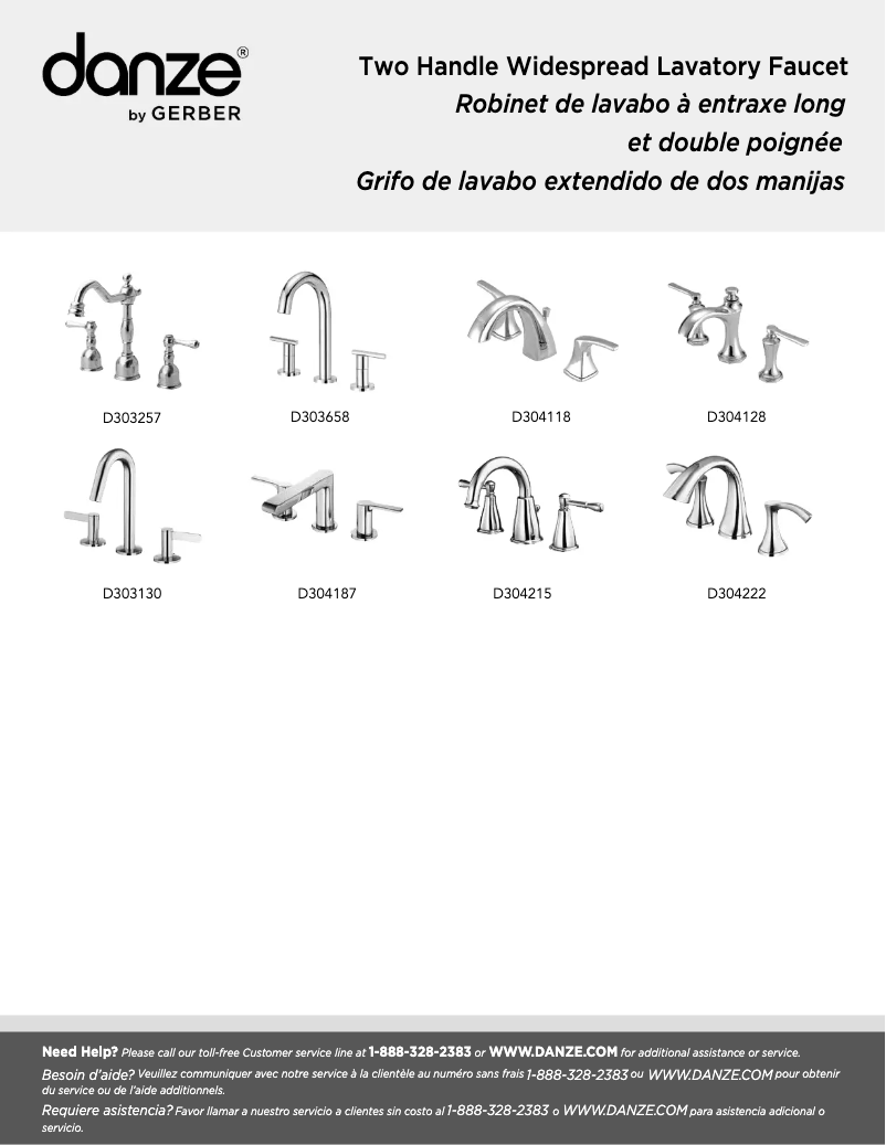 Page n°1 - Manuel utilisateur Danze D304118