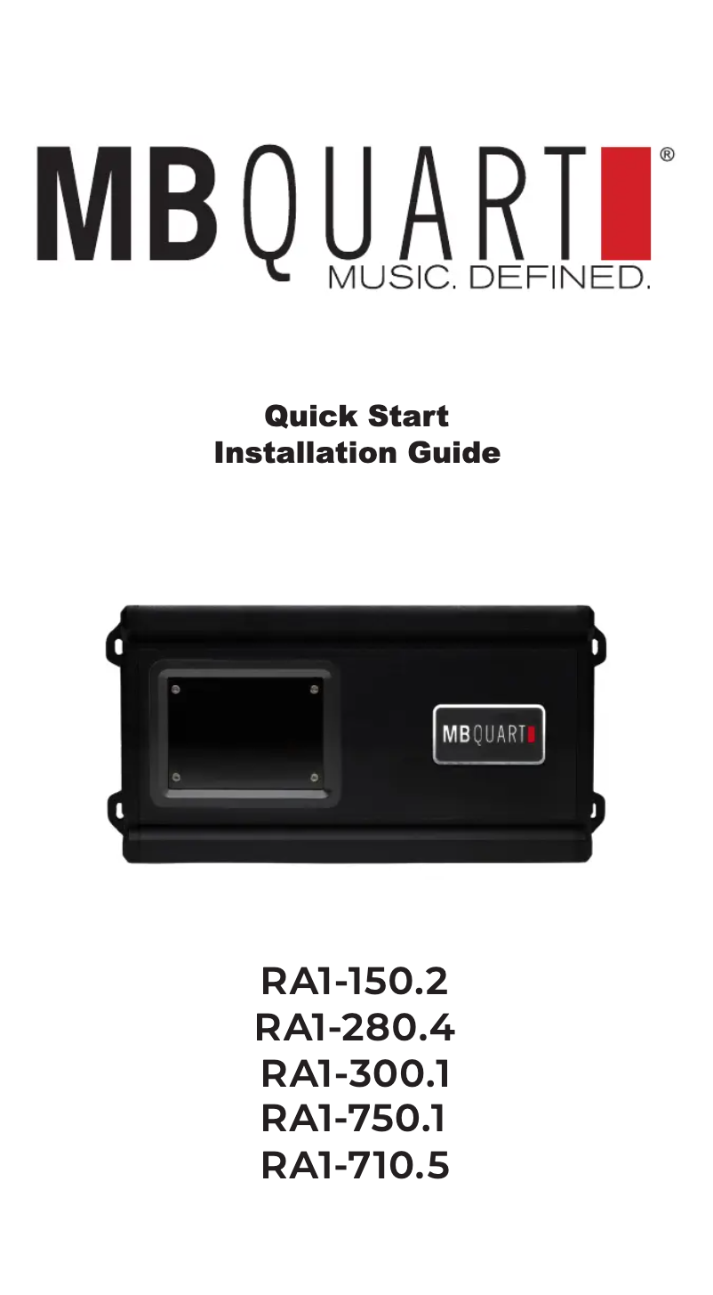 Page n°1 - Guide de démarrage rapide MB Quart RA1-300.1