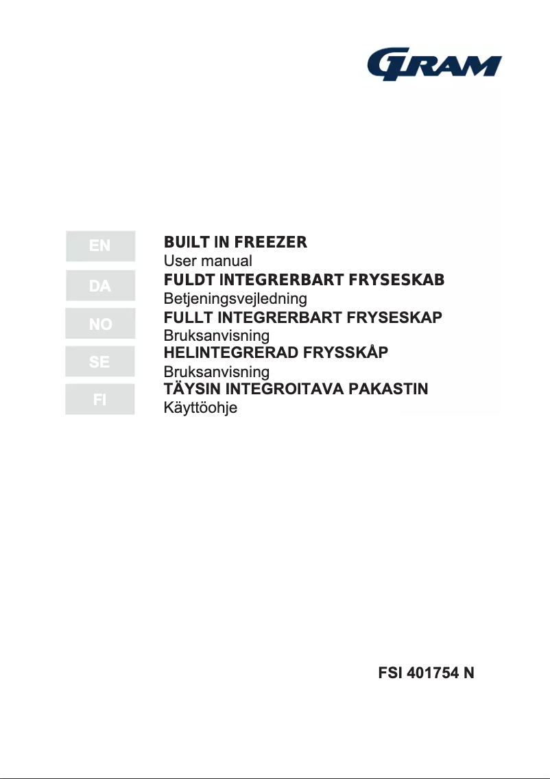 Page 1 de la notice Manuel utilisateur Gram FSI 401754 N