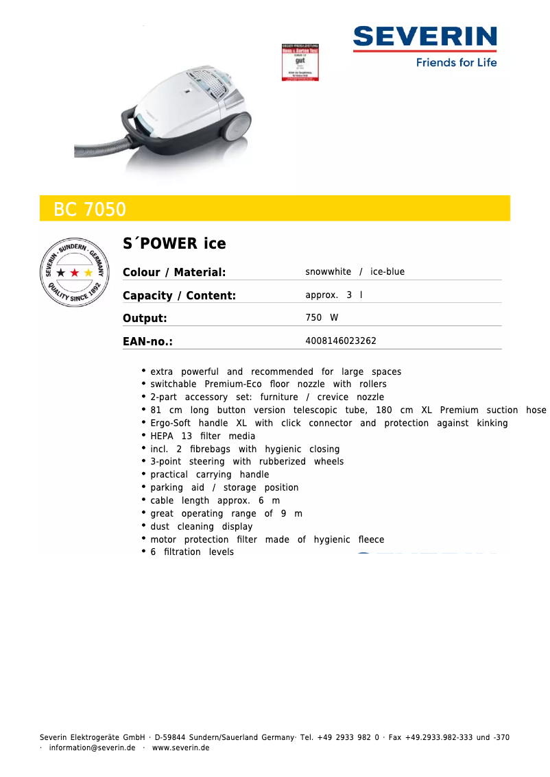 Image de la première page du manuel de l'appareil BC 7050