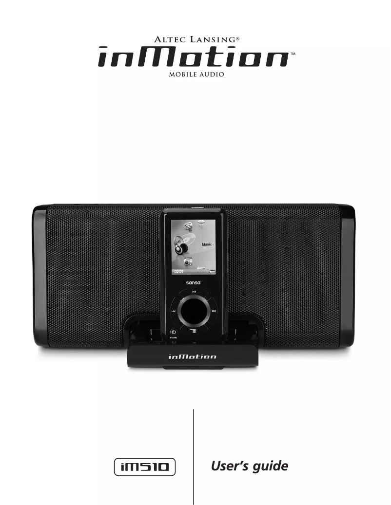 Page n°1 - Manuel utilisateur Altec Lansing inMotion iM510