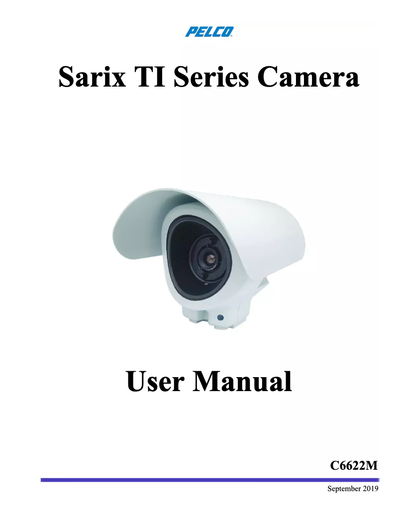 Page n°1 - Manuel utilisateur Pelco Sarix TI2650-1