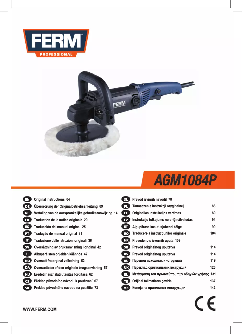 Page 1 de la notice Manuel utilisateur Ferm AGM1084P