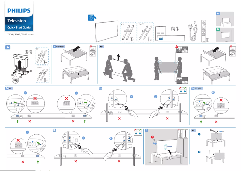Page 1 de la notice Guide de démarrage rapide Philips 75PUN7906