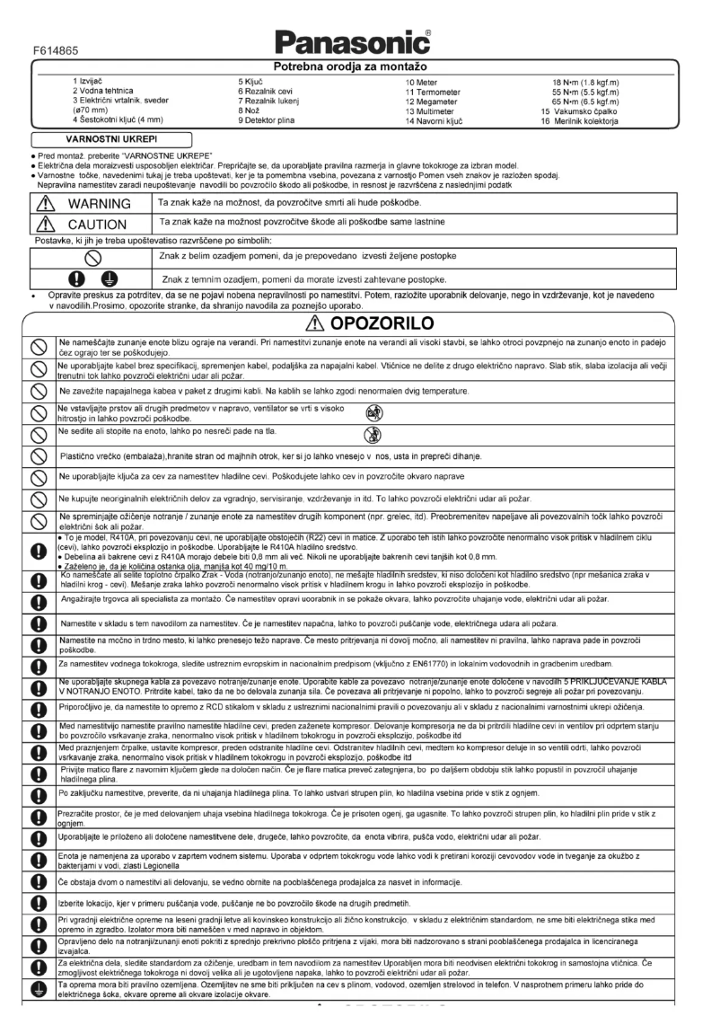 Page 1 de la notice Manuel utilisateur Panasonic WH-UX9DE8