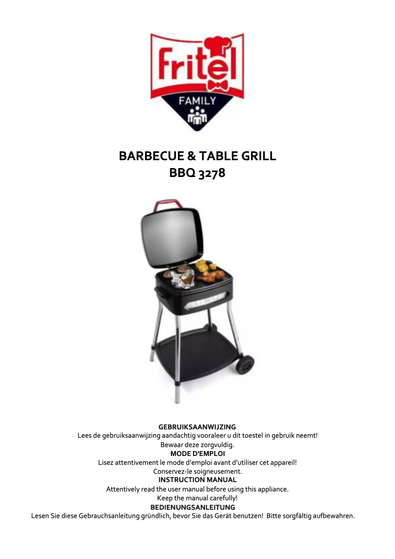 Page 1 de la notice Manuel utilisateur Fritel BBQ 3278