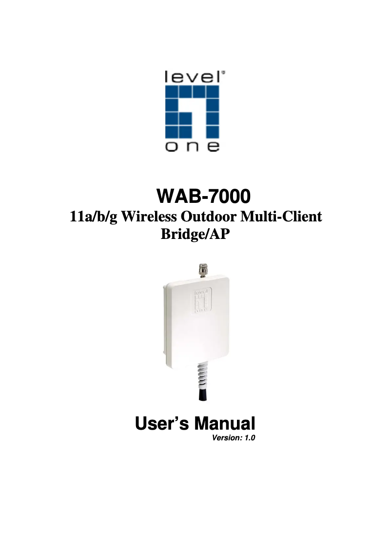 Page 1 de la notice Manuel utilisateur LevelOne WAB-7000