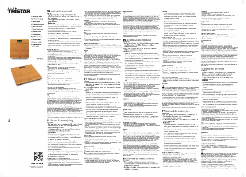 Page 1 de la notice Manuel utilisateur TriStar WG-2432