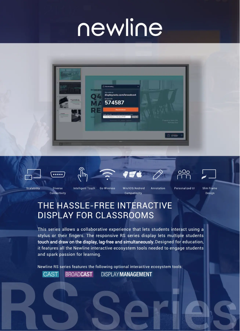 Page n°1 - Fiche technique Newline TT-6518RS