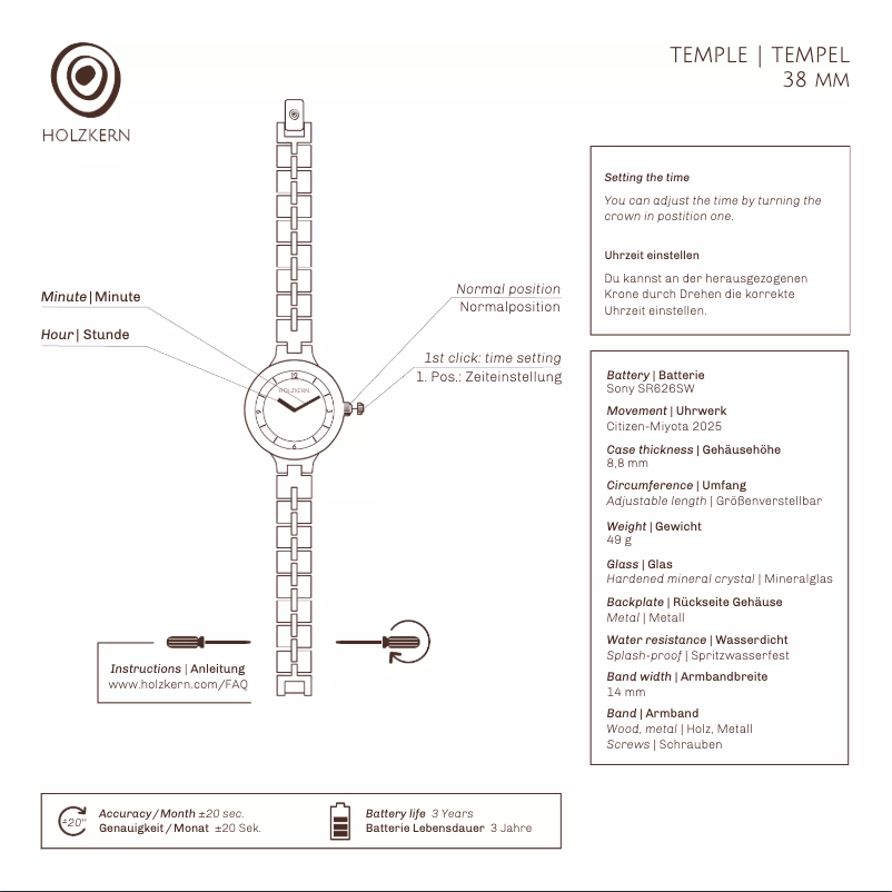 Page n°1 - Manuel utilisateur Holzkern Tikal