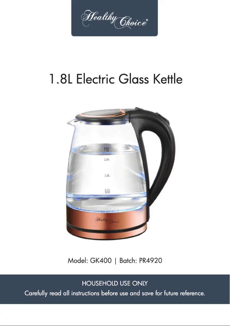Page 1 de la notice Manuel utilisateur Healthy Choice GK400