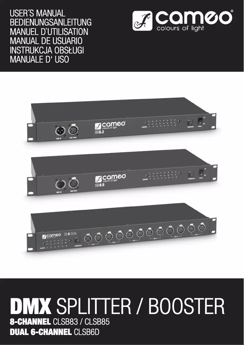 Page n°1 - Manuel utilisateur Cameo SB 6 Dual