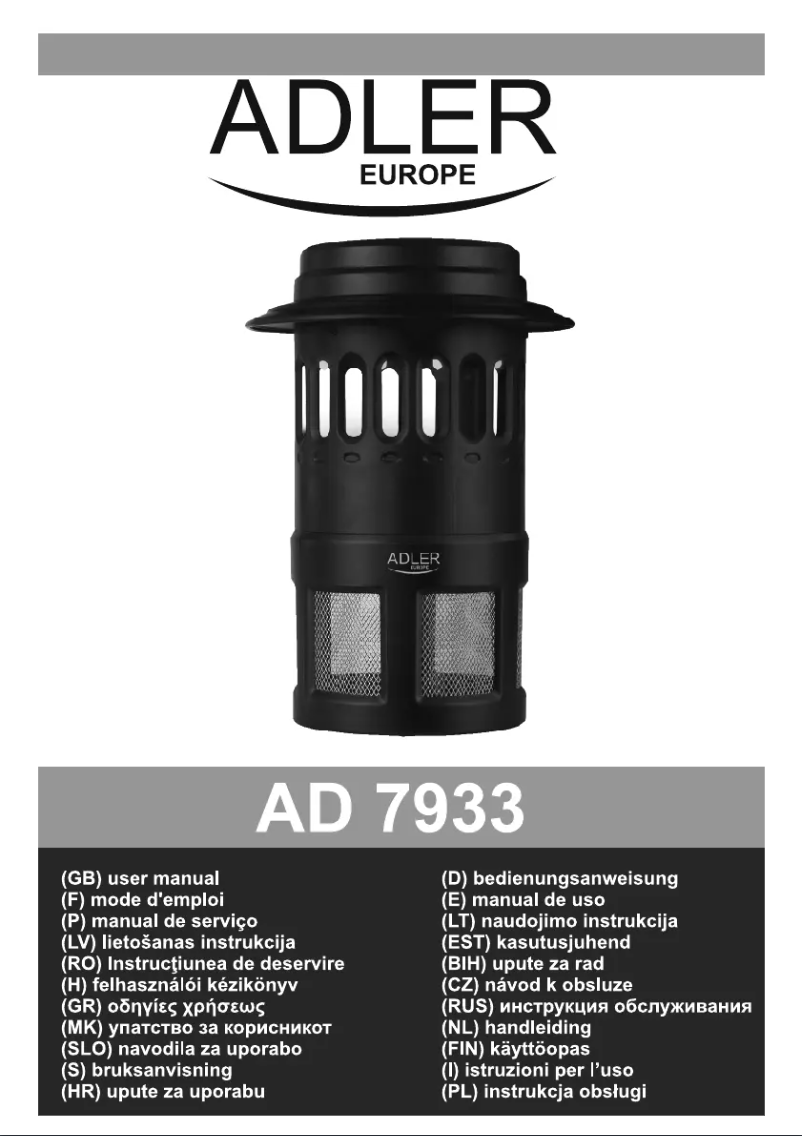 Page 1 de la notice Manuel utilisateur Adler AD 7933