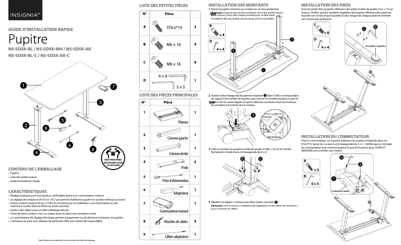 Page n°1 - Manuel utilisateur Insignia NS-SDSK-MH