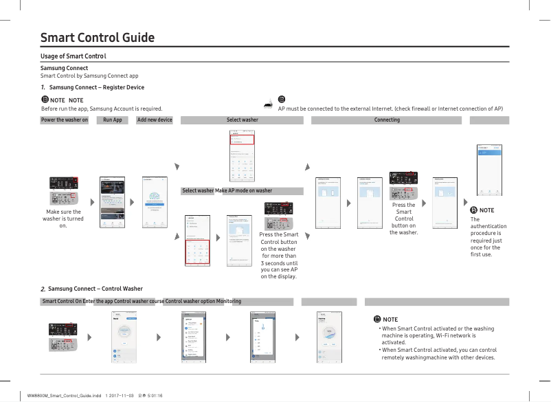 Página 1 del manual Guía de instalación Samsung WW10M86INOA