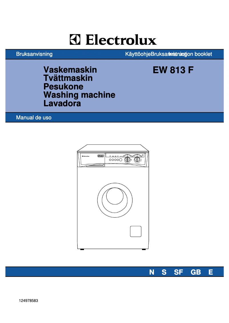 Page 1 de la notice Manuel utilisateur Electrolux EW813F
