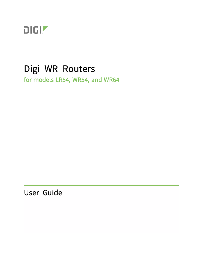 Page n°1 - Manuel utilisateur Digi WR54