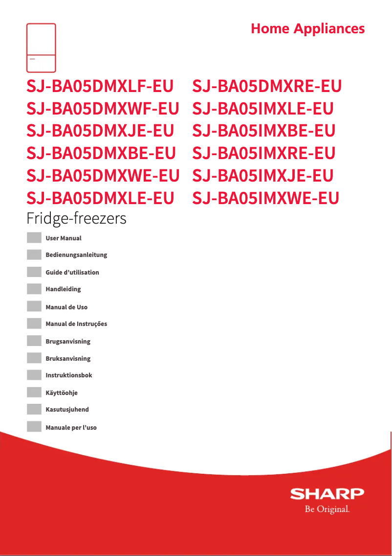 Page n°1 - Manuel utilisateur Sharp SJ-BA05DMXWE-EU