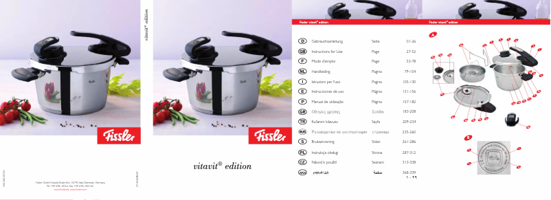 Page 1 de la notice Manuel utilisateur Fissler Vitavit edition