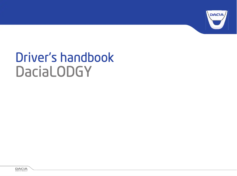 Page 1 de la notice Manuel utilisateur Dacia Lodgy (2022)