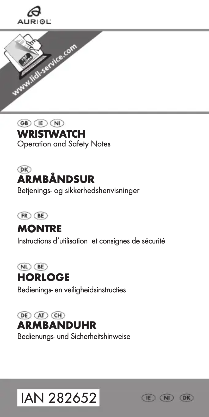 Imagen de la primera página del manual del dispositivo IAN 282652