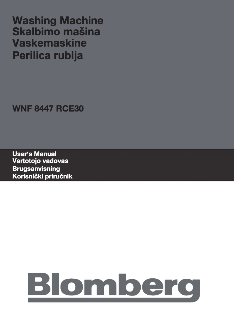 Page 1 de la notice Manuel utilisateur Blomberg WNF 8447 RCE30