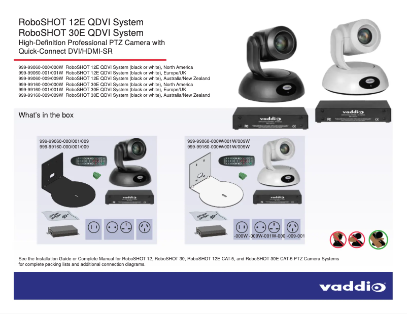 Page 1 of the manual User Manual Vaddio RoboSHOT 12E QDVI