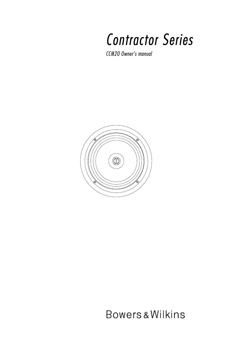 Página 1 del manual Manual de usuario Bowers & Wilkins CCM20