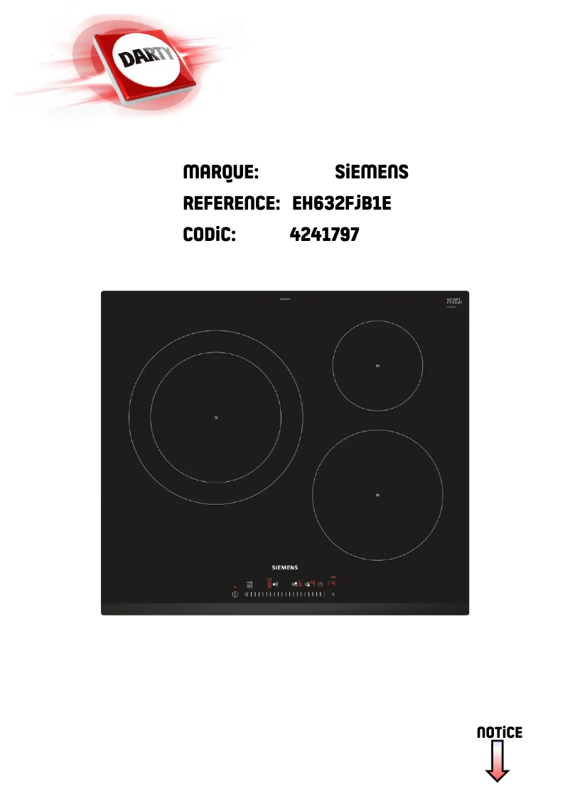 Page 1 de la notice Manuel utilisateur Siemens EH631FJB1E