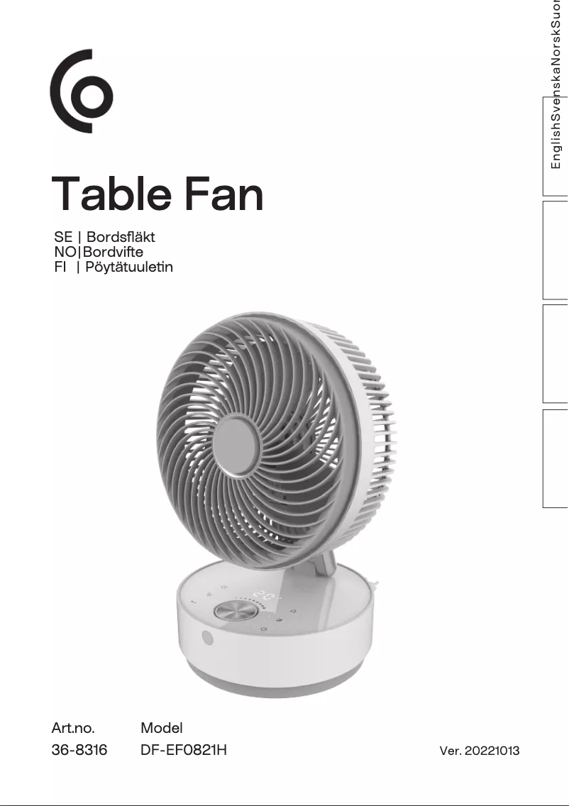 Page n°1 - Manuel utilisateur Clas Ohlson DF-EF0821H