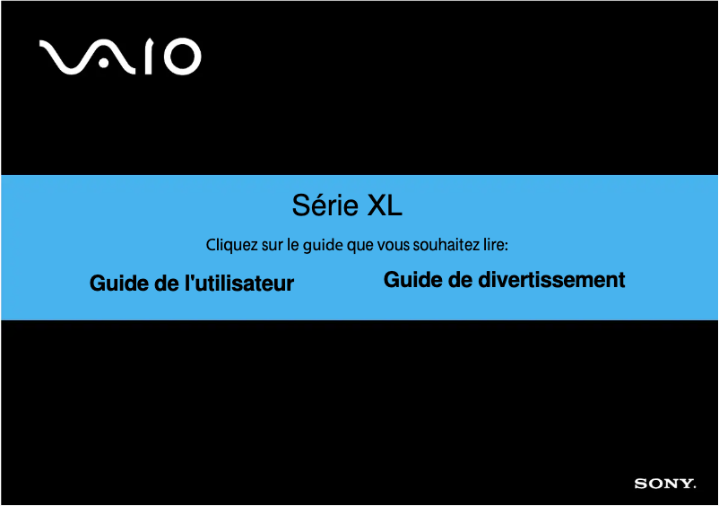 Page 1 de la notice Manuel utilisateur Sony Vaio VGX-XL100