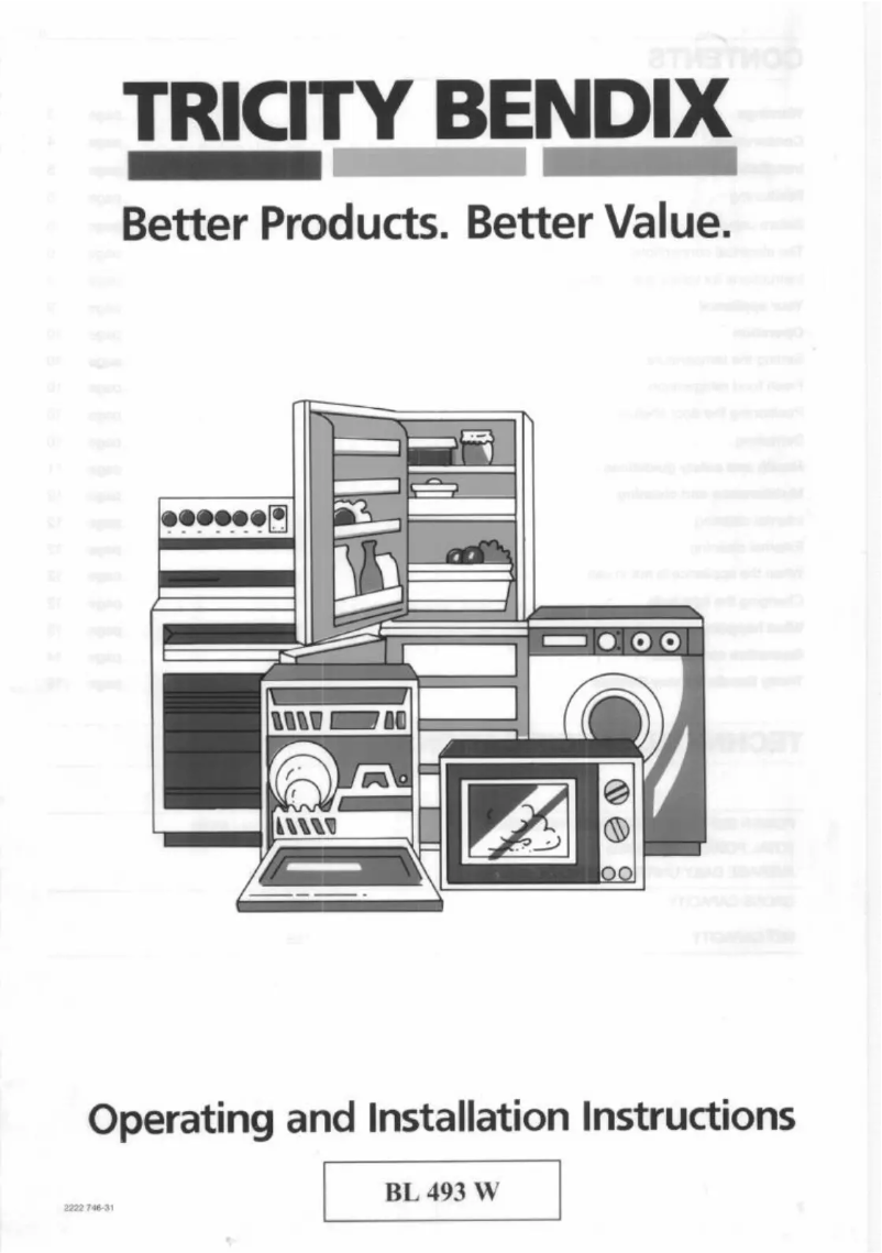 Page n°1 - Manuel utilisateur Tricity Bendix BL493W