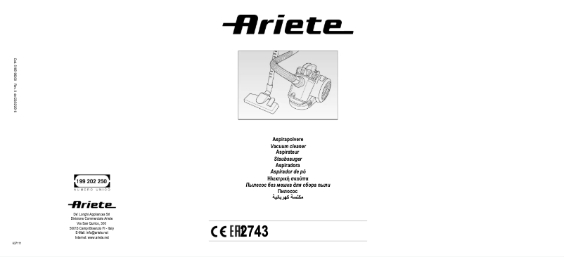 Page 1 de la notice Manuel utilisateur Ariete Red Compact 2743
