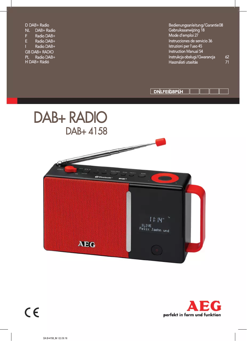 Image de la première page du manuel de l'appareil DAB+ 4158
