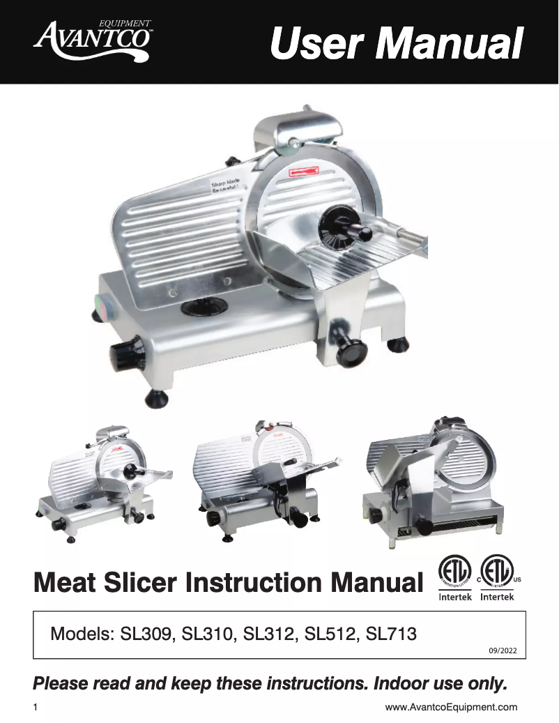 Page 1 de la notice Manuel utilisateur Avantco SLC330