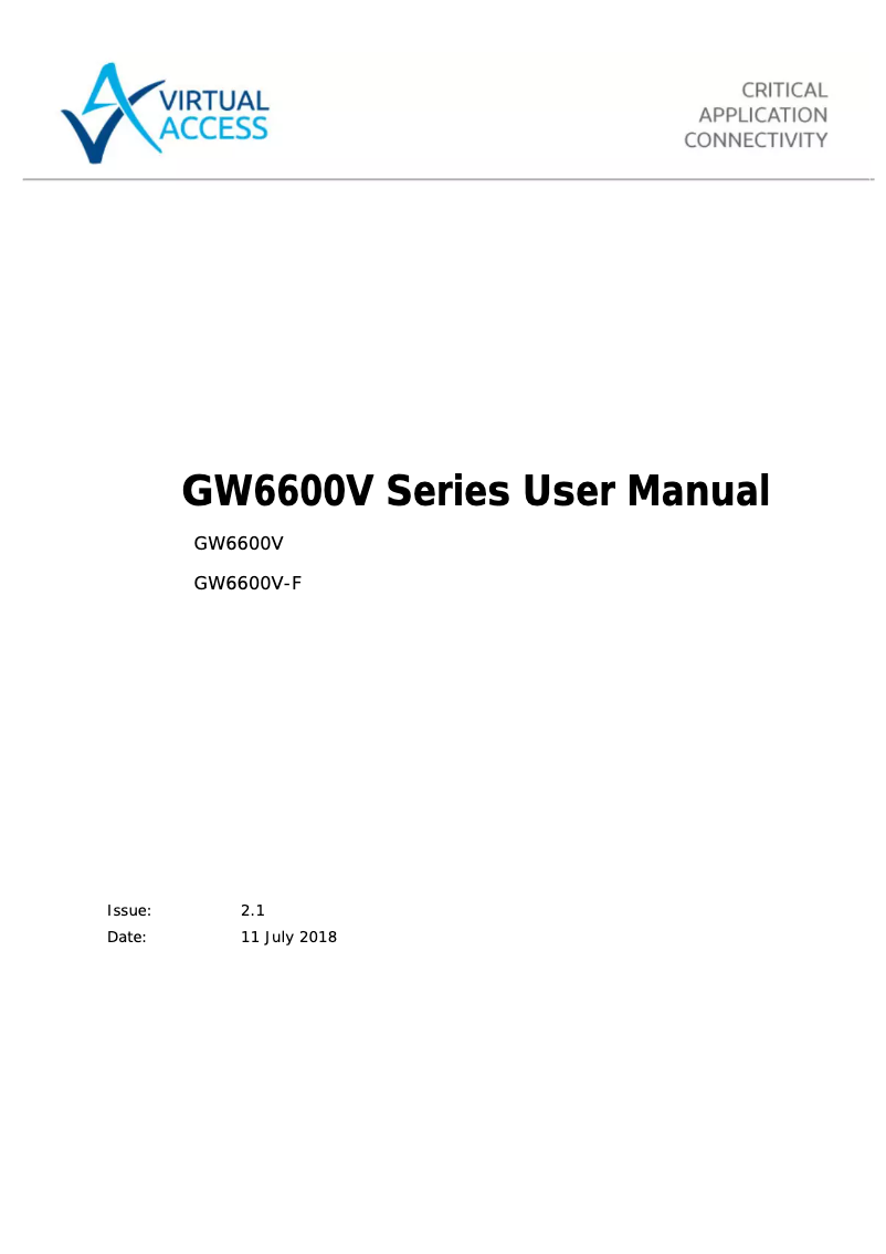 Página 1 del manual Manual de usuario Virtual Access GW6600V