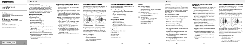Page n°1 - Manuel utilisateur Parkside PBZS 20 A1