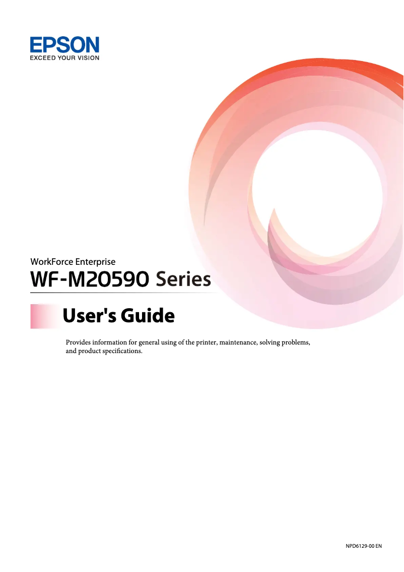 Image de la première page du manuel de l'appareil WorkForce Enterprise WF-M20590D4TW