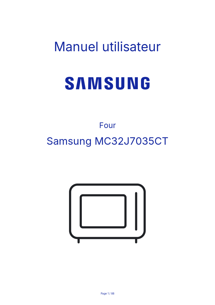 Page n°1 - Manuel utilisateur Samsung MC32J7035CT