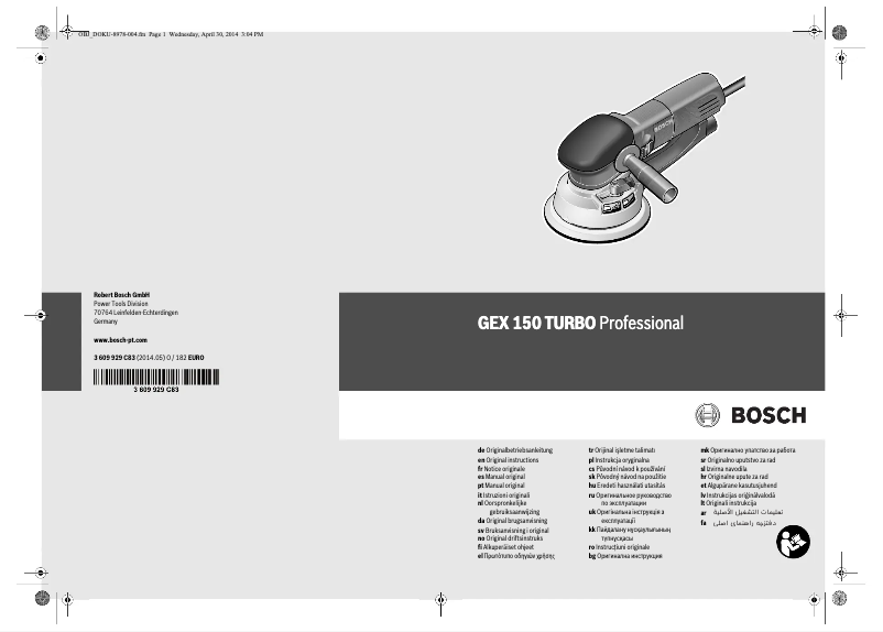 Page n°1 - Manuel utilisateur Bosch GEX 150 Turbo Professional